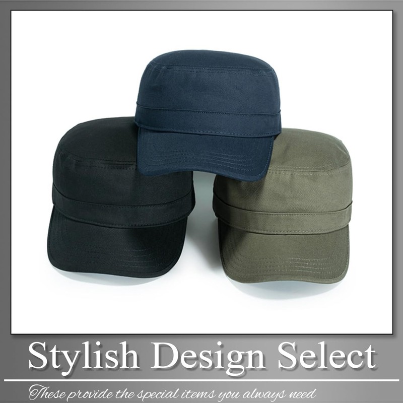 Buzz Selection CAP205 Plain Military Cap, Hat, Design, Stylish, Cool,