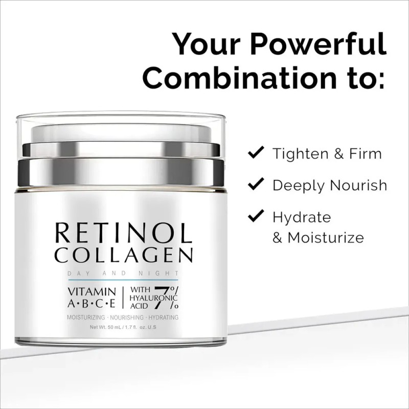 2pcs Retinol Crema Antiarrugas Reafirmante Con Colágeno 50g