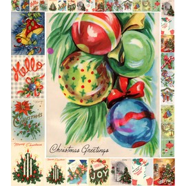 FLONZ Decoupage Paper Pack (21 Sheets 15x20cm) Christmas Tree Decorations FLONZ Vintage Styled Christmas Pictures Cards for Decoupage, Craft and Scrapbooking