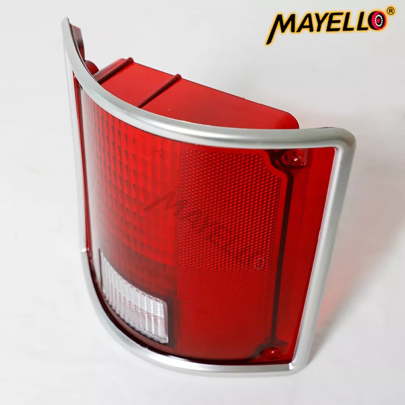 mayello Red Tail Lights w/Chrome Bezel Pair For 1973-91 Chevy