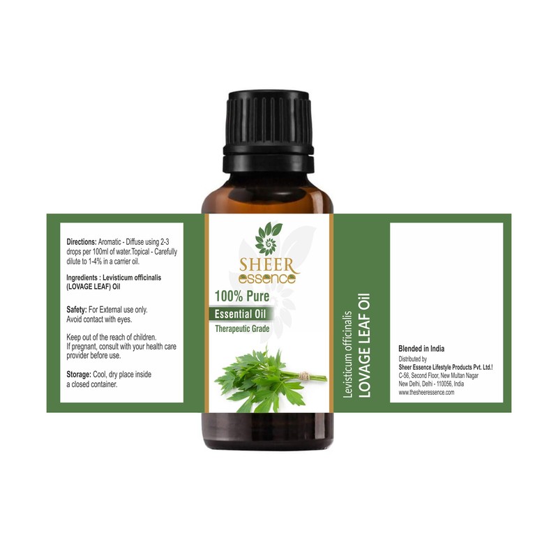Sheer Essence Lovage Leaf Oil (Levisticum Officinalis) Essential Oil 100%