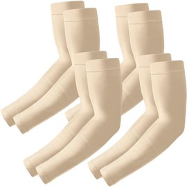 Kinwor Arm Sleeves 4 Pairs UV Sun Protection UPF 50 Arm Compression Cooling Sleeves Men&Women for Sports, Cycling, Hiking, Fishing, Gardening, Climbing (Skin)
