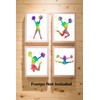CheerLeader Abstract Art Wall Print 8 x 10" Set of