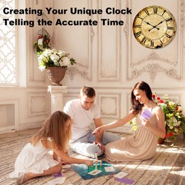 EMOON High Torque Clock Movement Mechanism with 11 Inch Long Spade Hands, Quartz Clock Motor Kit for Custom Repair Clock, Total Shaft Length 1 1/8 in (Black)