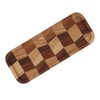 Tea Tray Grid Pattern Black Walnut White Waxed Wood Rectangular