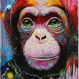 Meecaa Cross Stitch Kits 11 Count Stamped, Color Monkey Animal Embroidery Kit with Accessories Pre Printed (36CMx36CM) (Monkey)