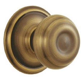 Georgian Knob Non-Turning Lock, Antique Brass (F170 V GEO 609)