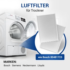 VIOKS 2 x Filter 140 x 95 x 17 mm Replacement for Air Filter Pollen Bosch 00481723 for Bosch Siemens Tumble Dryer Heat Pump Dryer / Dryer Condenser Dryer
