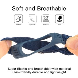 REALSIGN 【2Pack】Adjustable Elastic Band Compatible with Xiaomi MI BAND 3/4/5/6 Strap for Men Women,Stretchy Nylon Sports Strap Replacement Wristband Accessories for MI BAND 6/5/4/3 Fitness Tracker