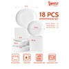 Sweese 18-Piece Dinnerware Sets for 6, Porcelain Plates and Bowls