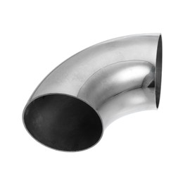 A ABSOPRO 1pcs OD 3 Inch 90 Degree Mandrel Bend Elbow SS304 Stainless Steel Bend Tube Exhaust Elbow Pipe for Car Exhaust System 3" Piping Silver Tone Item Replacement