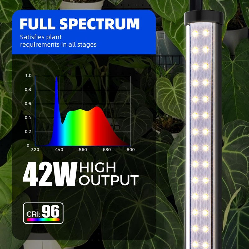 Barrina T10 Pro Standing Grow Light with Timer, 42W, 5000K,