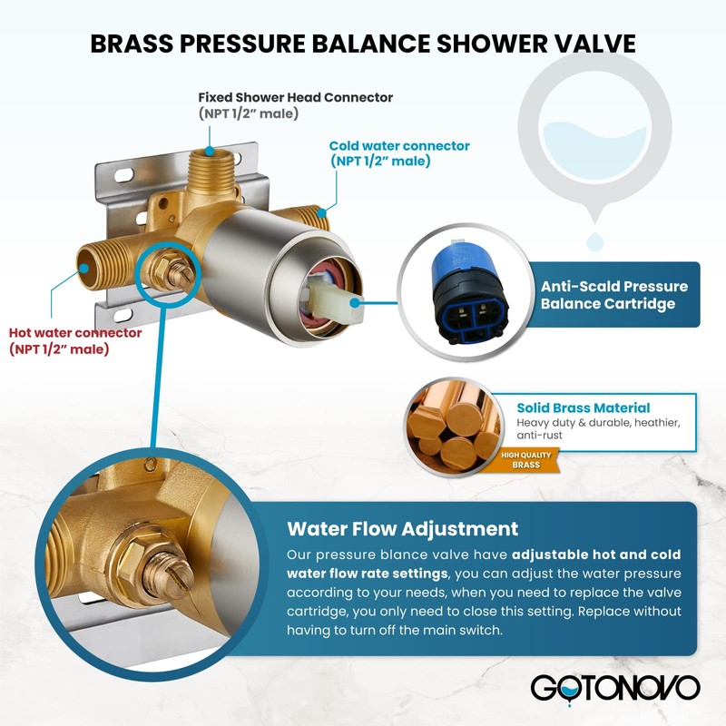gotonovo Dual 2 in 1 Shower Head Kit High Pressure