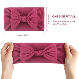 6 Pcs Baby Turban Headband Set-Bowknot Hairband Soft Cute Headwear Elastic for Newborn/Girls/Boys/Kids Gift as Toddler Headdress Photography Props Accessories (C)