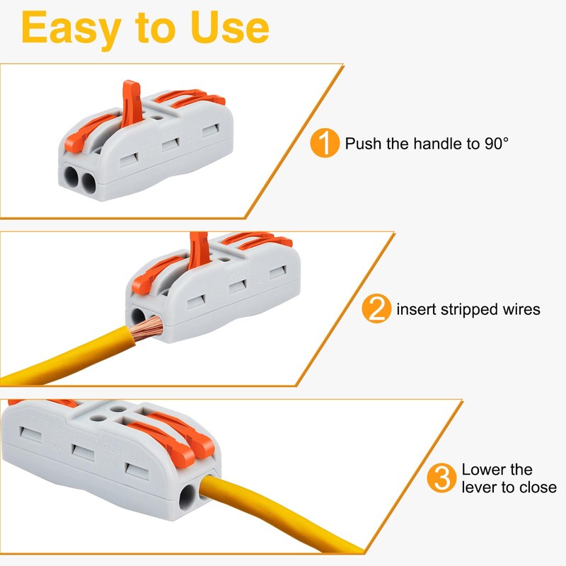30pc Inline Compact Wire Connectors, USUPERINK Inline Wire Connector, Push