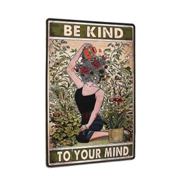 wyooxoo "Be Kind to Your Mind" Wall Art Sign, Boho Wall Art Encouragement Gifts for Women Office Home Bedroom Living Room Wall Decor, 8" x 12"