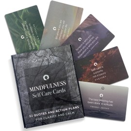 MESMOS 52 Mindfulness Cards with Action Plans. Relaxation Stress Relief Gifts for Men and Women, Positive Affirmation Cards, Anxiety Relief Items, Meditation Self Care Kit, Spiritual Gifts for Women