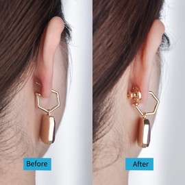 Earring Backs, DCRSLB Durable Round Shape Earrings Backs for Studs Locking EarBacks Lifter Backings for Droopy Ears Large Earring Backers for Heavy Earrings Backstops,18K Gold