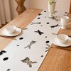 Jayusaror Easter Table Runner Three Bunnies Spring Black Seasonal Washable