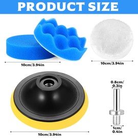 15 Pcs 4 Inch Drill Polishing Pads for Car Polishers and Buffers for Drill Attachment, Car Polishing Sponges Pads, Car Polishing Kit, Wool Polishing Buffing Pads for Auto Polisher Sanding Waxing