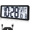 14.5'' Rechargable Large Digital LCD Wall Clock with Backlight Glow