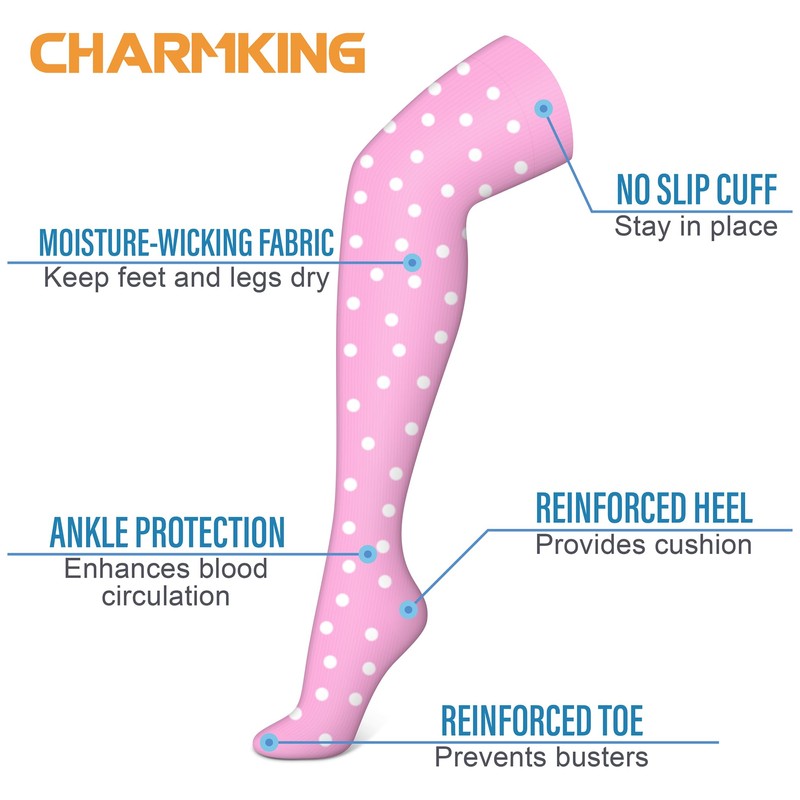 CHARMKING 3 Pairs Thigh High Compression Socks for Women and