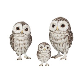 Oubia Owl Family 11.5 x 7 x 10 cm Doll Figurine Figurine Animal Garden Decoration Bird H24035