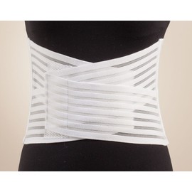 EasyComforts Breathable Back Support Belt, Adjustable Back Brace, White, Medium