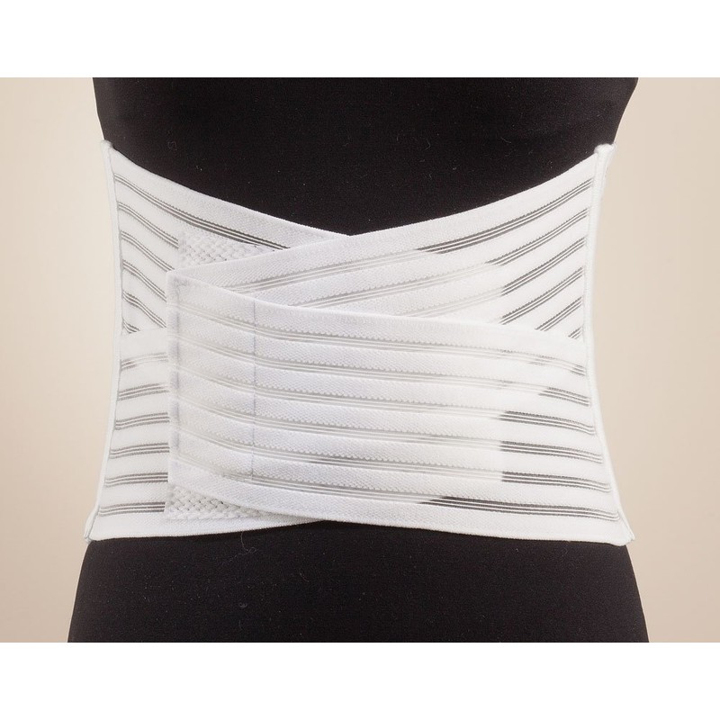 EasyComforts Breathable Back Support Belt, Adjustable Back Brace, White, Medium