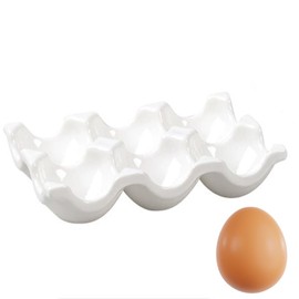 Egg Holder Egg Case Egg Stand 6 Grids Egg Holder Egg Case Container Perfect for Kitchen or Refrigerator Storage (White)
