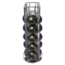 Paxanpax 20 Stück 4-reihige Kapselhalter für Nespresso Vertuo Kaffeekapselhalter Ständer mit 360° drehbarem Boden
