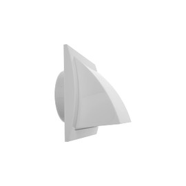 4'' Inch / 100 mm Exhaust Hood Vent with Rain Cover and Flap, White, Indoor and Outdoor Air Vent Cover, HVAC Exhaust Vent Duct Cover, 6'' x 6'' Inch Exhaust Cap