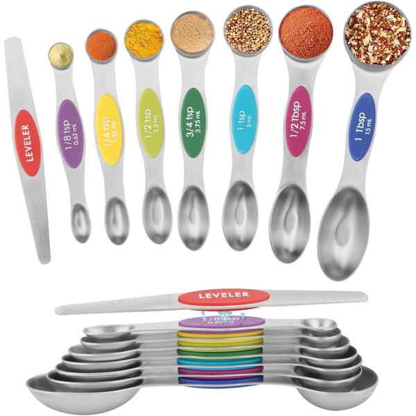HEXPAN Stainless Steel Magnetic Measuring Spoons Set with Strong N45