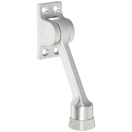 Rockwood 461.26D Brass Kick Down Door Stop, #8 X 3/4" OH SMS Fastener, 3-5/8" Projection, 2-1/4" Base Width x 1-1/4" Base Length, Satin Chrome Plated Finish