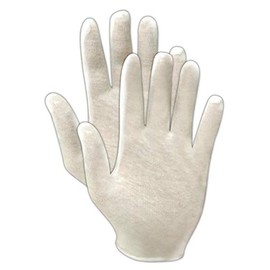 MAGID TouchMaster - Guantes de inspección de algodón ligeros, 12 pares, tamaño grande, ambidiestros, 8 pulgadas de largo, blanco, 650
