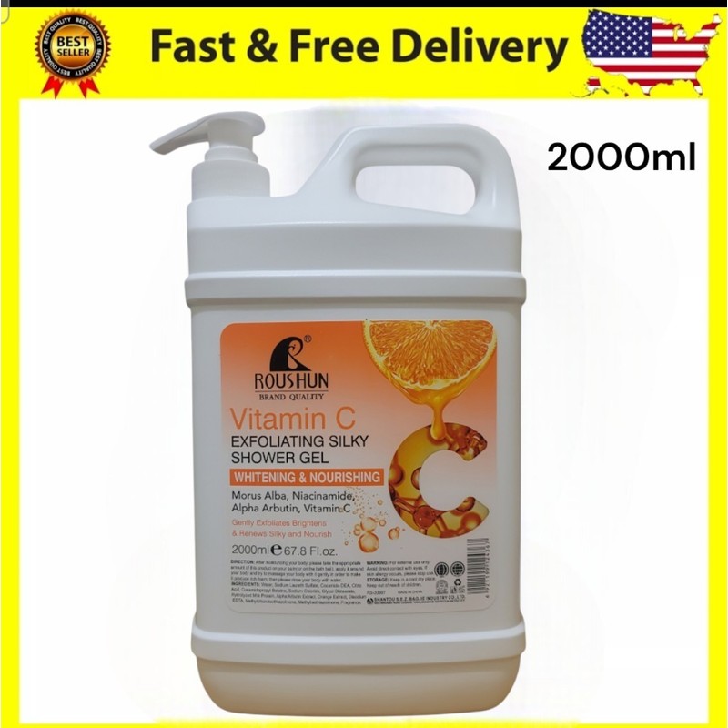 Roushun Vitamin C Exfoliating Body Wash Skin Brightening Shower Gel,2L