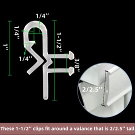 Kowibcl 25 pcs 1.5 inch Hidden Valance Clips for Horizontal Blinds Retainer Holden for The Valance with a Groove in The Back