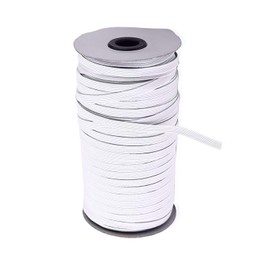 WedDecor Flat Elastic Band 5mm Heavy Duty, Flexible, and Durable Elastic Cord for Sewing, Crafts, DIY Projects, and Tailoring, Elastic Perfect for Repairs and Custom Projects, White, 100 Metres