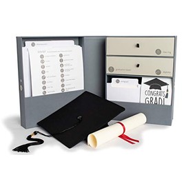 Adulting 101 Life Organization and Planning Box - Also Perfect Gift for High School and College Graduation-Keepsake Box and Life Organization and Planning Box- Perfect gift for High School or College Graduate-drawers, files, cubbies, labels organize impo