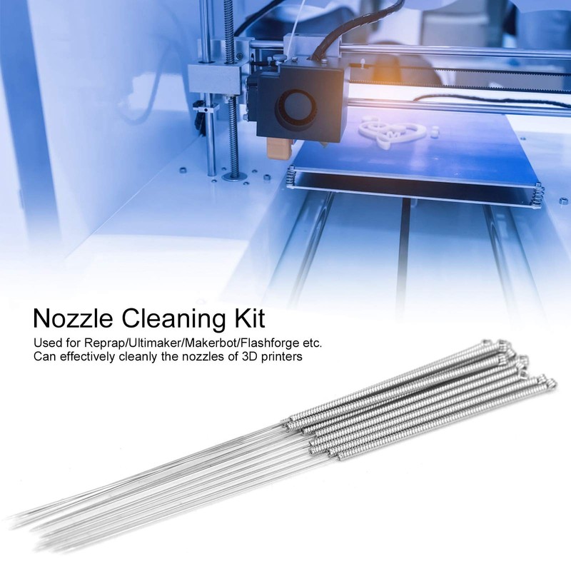 3D Printer Nozzle Cleaning Kit Silver Stainless Steel Nozzle Cleaning