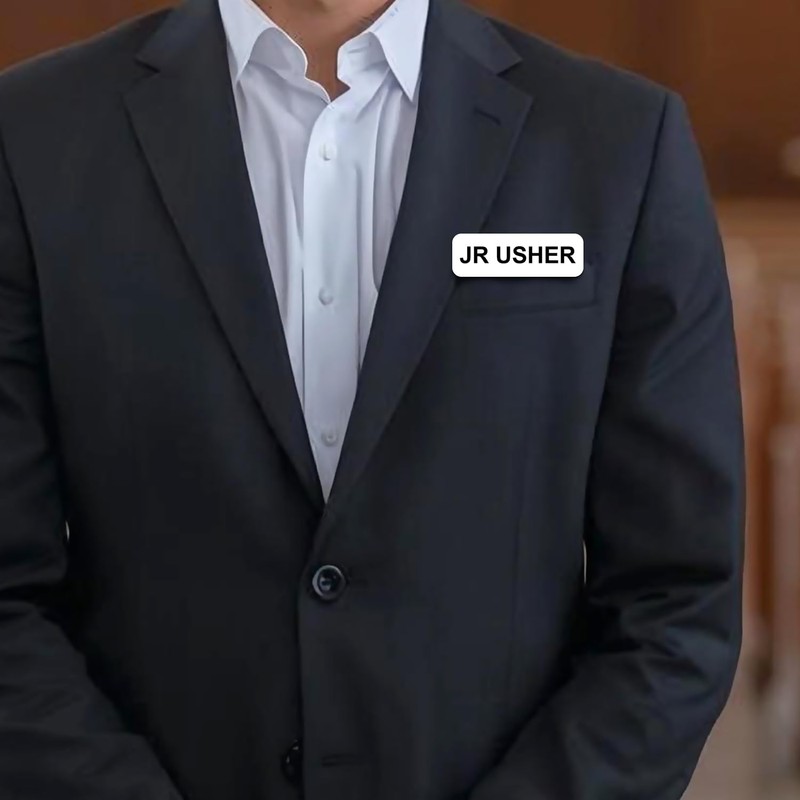 Jr Usher 1 x 3 Name Tag, Brushed Gold (10