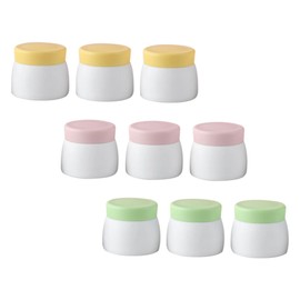 Outanaya 9pcs Portable Cream Mask Storage Jars Durable Pp Cosmetic Containers for Lotion Cream in Green Yellow and Pink for Travel and Daily Use