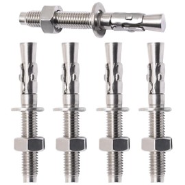 BENLIUDH Stainless Steel Concrete Anchors, Heavy Duty Wedge Anchor Fasteners 1/2 inch x 4 inch (10 Pcs)