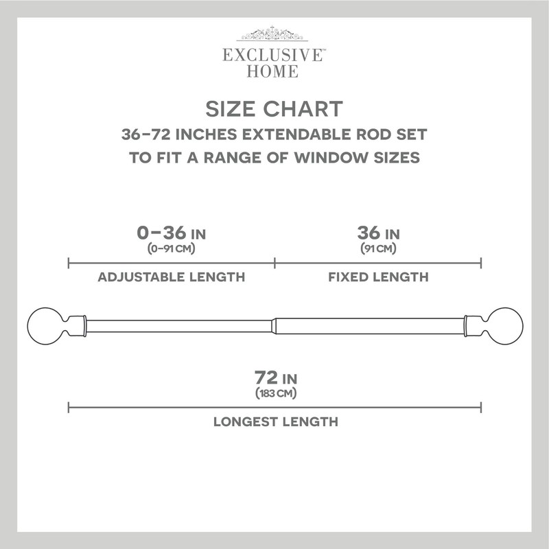 Exclusive Home Anastasia 1" Curtain Rod and Finial Set, Black,