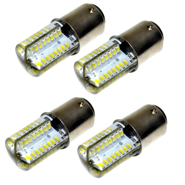 HQRP 4-Pack 110V LED Light Bulbs Cool White Compatible with Pfaff 1037/1047 / 1051/1067 / 1069/1071 / 1147/1151 / 1171/1196 Sewing Machine