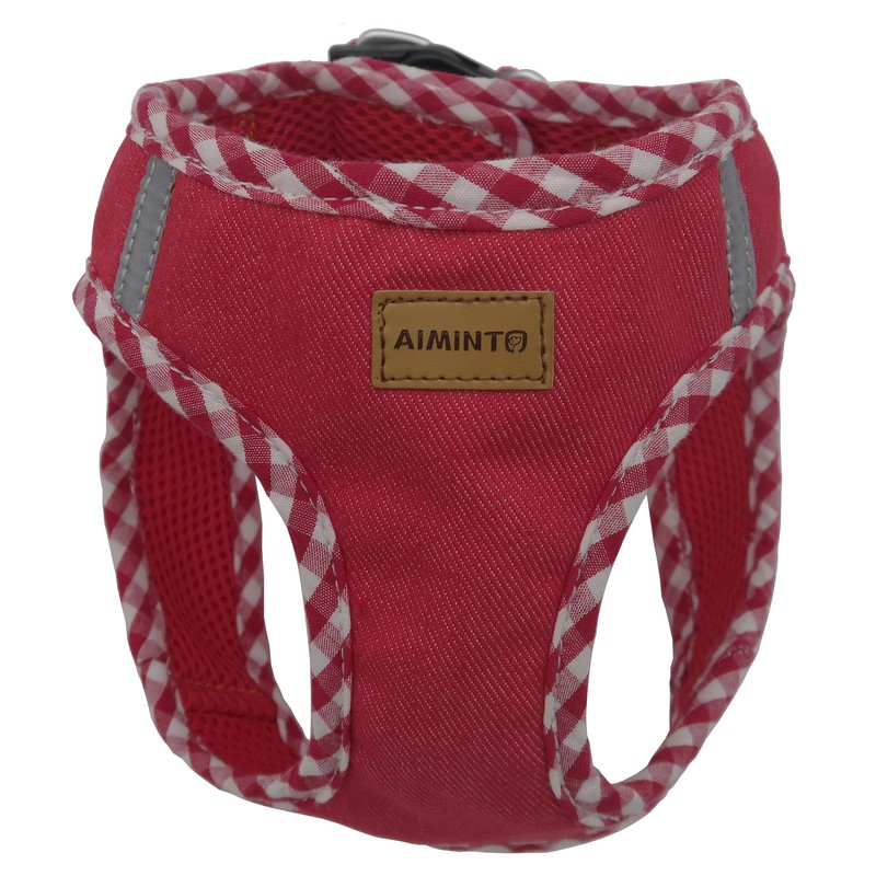 Aiminto Denim Dog Harness & Leash Set, Breathable Mesh, Lightweight,