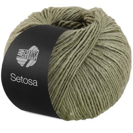 LANA GROSSA Setosa Shimmering Wick Yarn Made of Silk and Merino Wool, Hand Knitting Yarn Made of 65% Virgin Wool (Superfine) and 35% Silk, 50 g Wool for Knitting and Crocheting, 150 m Yarn