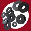 M8 X 25mmmm Black Rubber Penny Washers (Pack of 10)