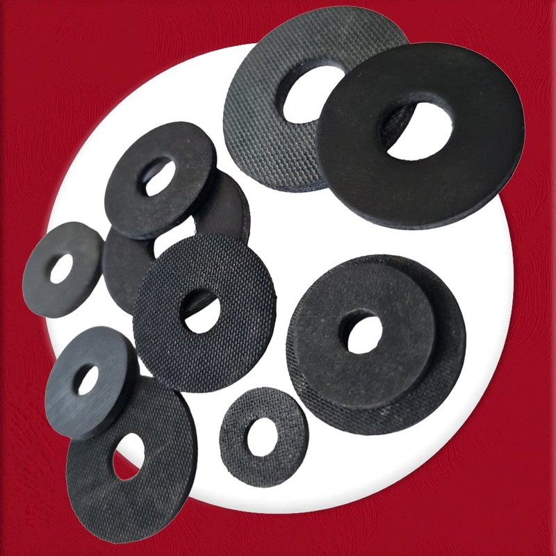 M8 X 25mmmm Black Rubber Penny Washers (Pack of 10)