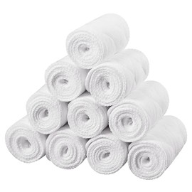 Roinaid Pack of 10 Bra Inserts Sweat Underbust Sweat Protection Bra Inserts Cotton Rectangular Cotton Underbust Band 3-Layer Underbust Sweat Protection Insert for Women Washable, White